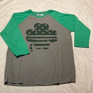 Stars and Stripes Clover mens baseball T-shirt